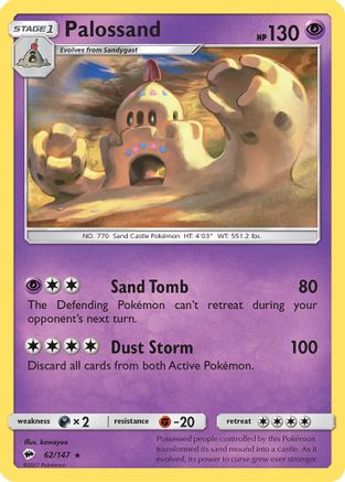 Image of Palossand 062/147  - Reverse Holofoil SM  Burning Shadows - Holo Rare