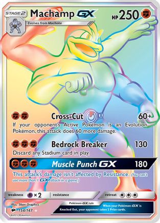 Image of Machamp GX (Secret) 154  - Holofoil SM  Burning Shadows - Secret Rare