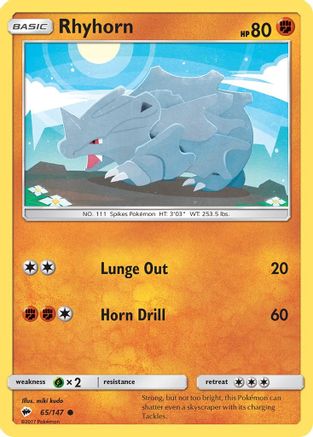 Image of Rhyhorn 065/147  SM  Burning Shadows - Common