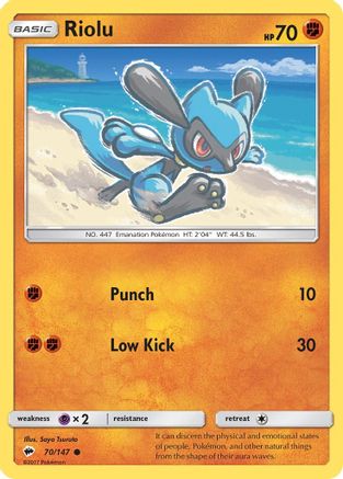 Image of Riolu 070/147  SM  Burning Shadows - Common