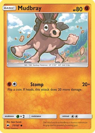 Image of Mudbray 077/147  - Reverse Holofoil SM  Burning Shadows - Common