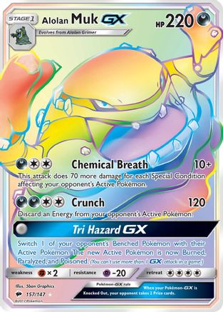 Image of Alolan Muk GX (Secret) 157  - Holofoil SM  Burning Shadows - Secret Rare
