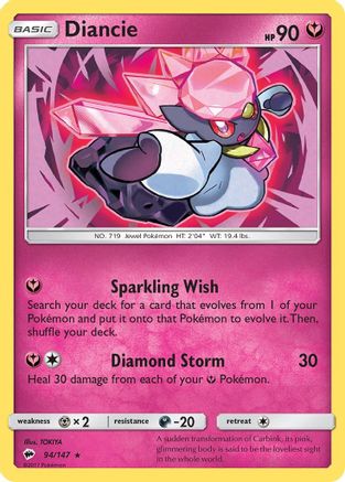 Image of Diancie 094/147  - Holofoil SM  Burning Shadows - Holo Rare