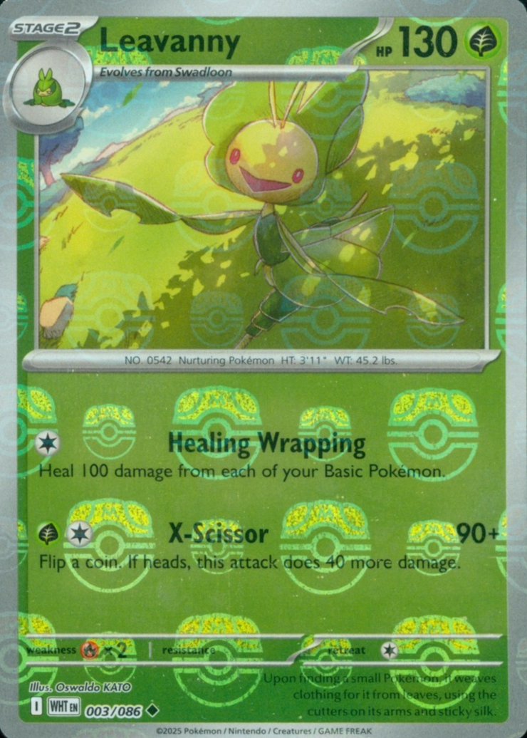Image of Leavanny (Master Ball Pattern) 003/086  - Holofoil SV White Flare - Uncommon