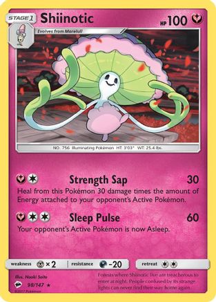 Image of Shiinotic 098/147  - Reverse Holofoil SM  Burning Shadows - Rare