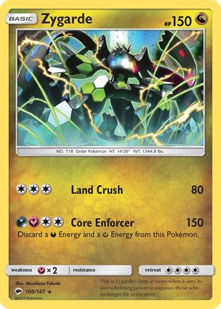 Image of Zygarde 100/147  - Reverse Holofoil SM  Burning Shadows - Holo Rare