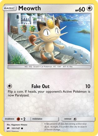 Image of Meowth 101/147  SM  Burning Shadows - Common