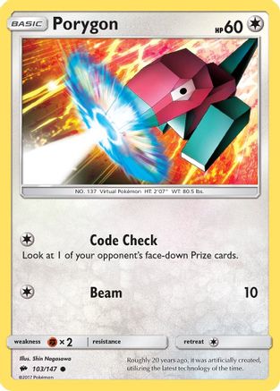 Image of Porygon 103/147  SM  Burning Shadows - Common