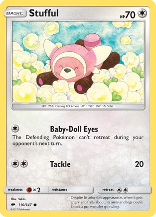 Image of Stufful 110/147  - Reverse Holofoil SM  Burning Shadows - Common