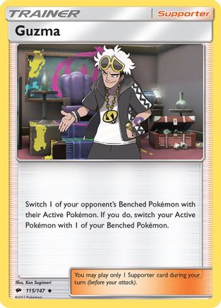 Image of Guzma 115/147  - Reverse Holofoil SM  Burning Shadows - Uncommon