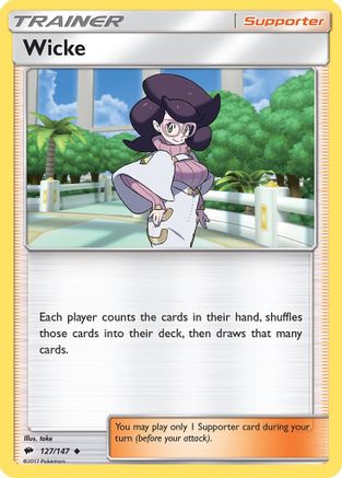 Image of Wicke 127/147  - Reverse Holofoil SM  Burning Shadows - Uncommon