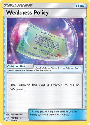 Image of Weakness Policy 126/147  SM  Burning Shadows - Uncommon