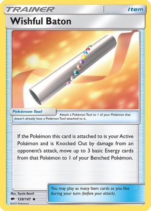 Image of Wishful Baton 128/147  - Reverse Holofoil SM  Burning Shadows - Uncommon