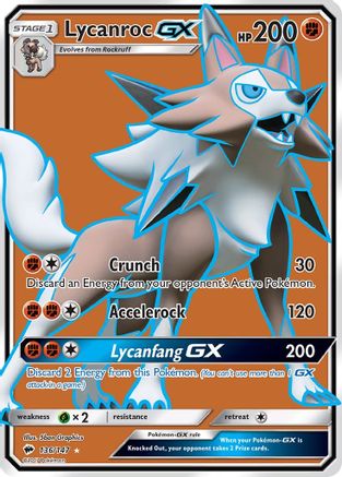 Image of Lycanroc GX (Full Art) 136/147  - Holofoil SM  Burning Shadows - Ultra Rare