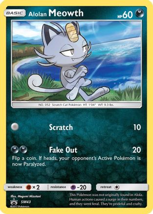Image of Alolan Meowth SM43  - Holofoil SM Promos - Promo