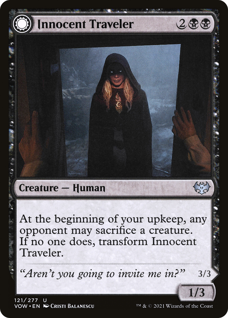 Image of Innocent Traveler (VOW-121) - Innistrad: Crimson Vow: (Double Faced Transform)