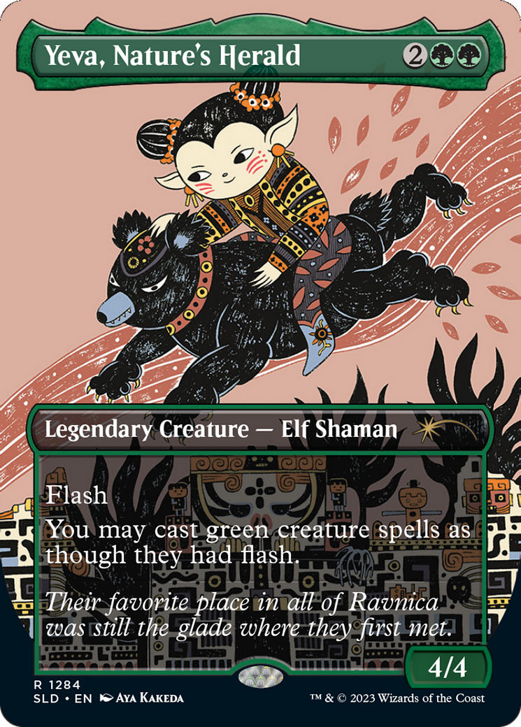 Image of Yeva, Nature's Herald (SLD-1284) - Secret Lair Drop (Borderless) Foil