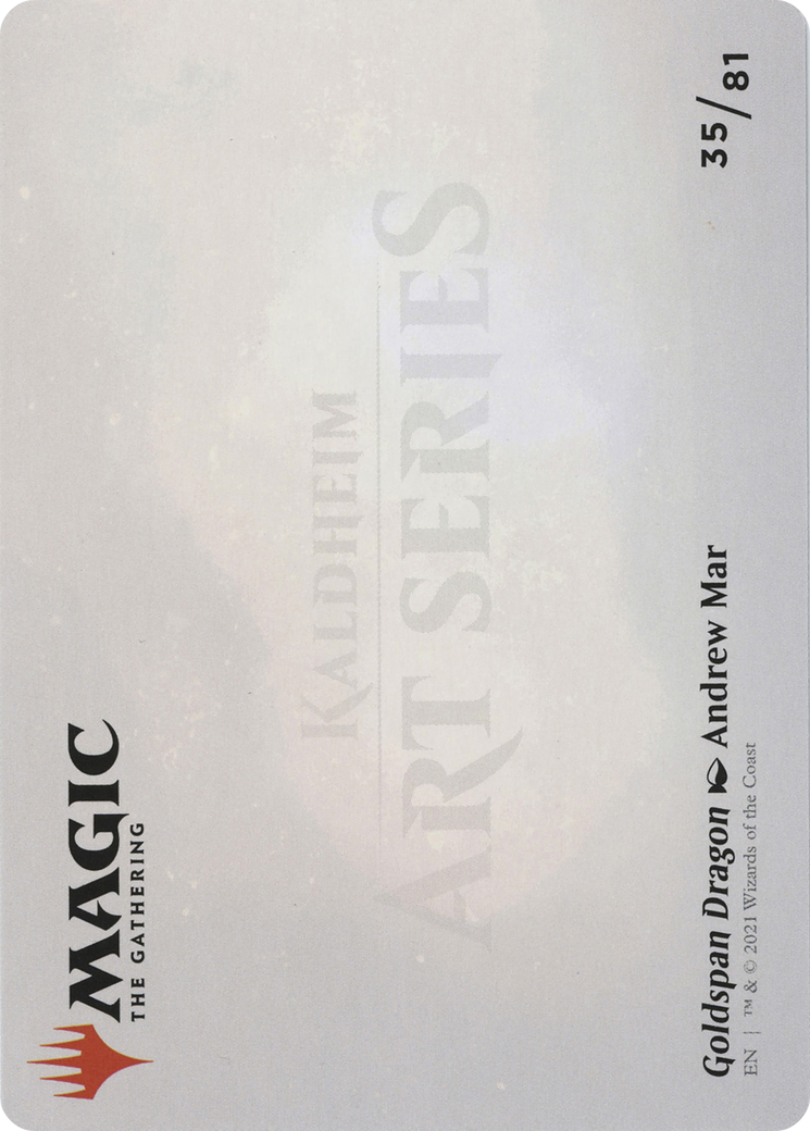 Image of Goldspan Dragon // Goldspan Dragon (ASKHM-035) - Art Series: Kaldheim (Borderless) Foil