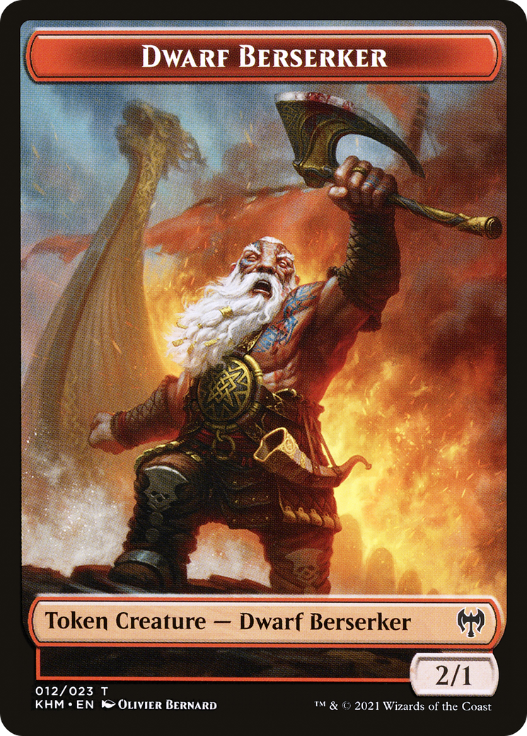 Image of Dwarf Berserker (TKHM-012) - Kaldheim Tokens Foil