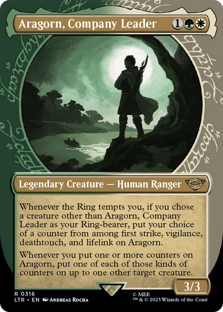 Image of Aragorn, Company Leader (Showcase) (LTR-316) - The Lord of the Rings: Tales of Middle-earth: (Showcase) (Borderless) Foil