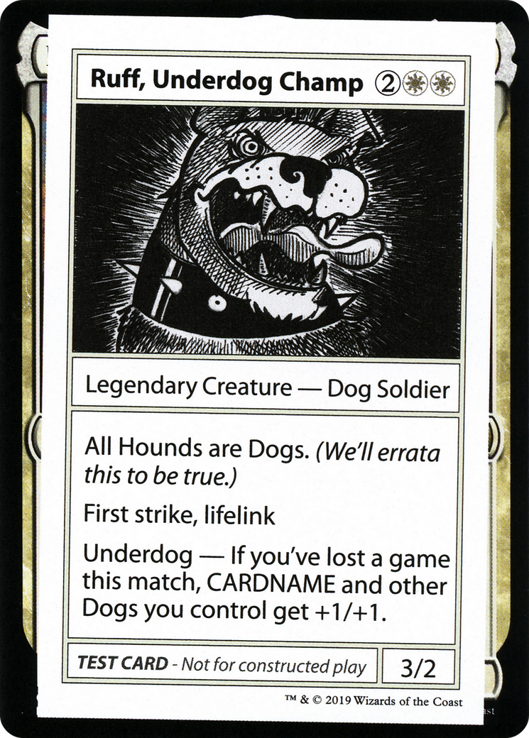 Image of Ruff, Underdog Champ (No PW Symbol) (CMB1-) - Mystery Booster Playtest Cards 2021
