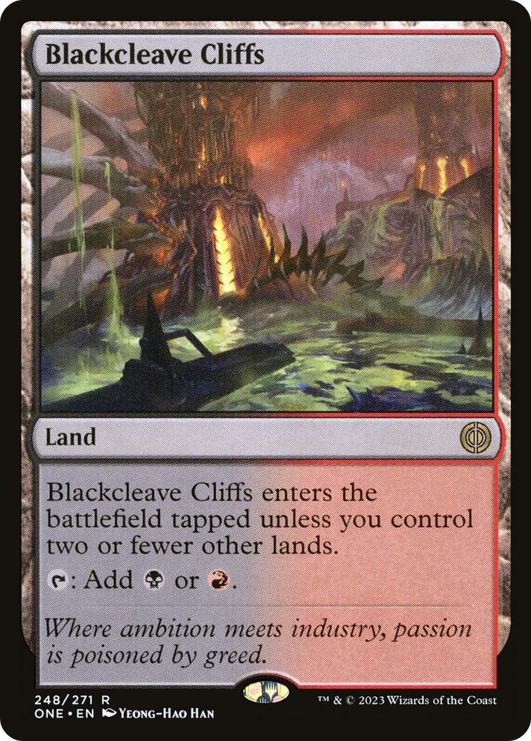 Image of Blackcleave Cliffs (ONE-248) - Phyrexia: All Will Be One Foil