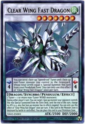 Image of Clear Wing Fast Dragon (YA02-EN001) - Yu-Gi-Oh! ARC-V Promo Cards Limited