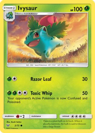 Image of Ivysaur 002/73  - Reverse Holofoil Shining Legends - Common
