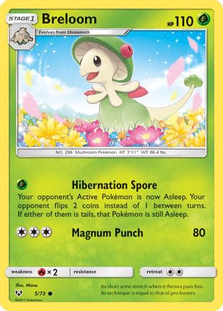 Image of Breloom 005/73  - Reverse Holofoil Shining Legends - Common