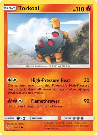 Image of Torkoal 011  - Reverse Holofoil Shining Legends - Common
