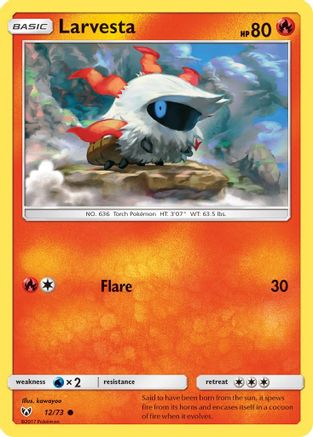 Image of Larvesta 012  - Reverse Holofoil Shining Legends - Common