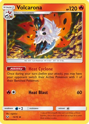 Image of Volcarona 013/73  - Reverse Holofoil Shining Legends - Uncommon