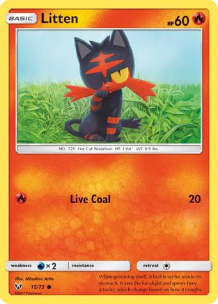 Image of Litten 015/73  - Reverse Holofoil Shining Legends - Common