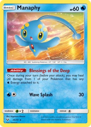 Image of Manaphy 025/73  - Reverse Holofoil Shining Legends - Holo Rare