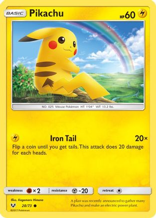 Image of Pikachu 028/73  Shining Legends - Common