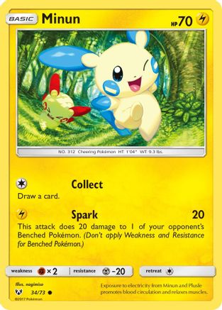 Image of Minun 034/73  Shining Legends - Common