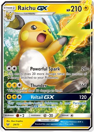 Image of Raichu GX 029/73  - Holofoil Shining Legends - Ultra Rare