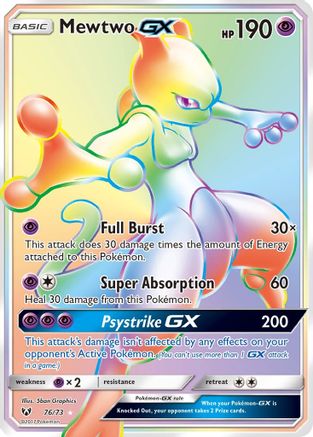 Image of Mewtwo GX (Secret) 076  - Holofoil Shining Legends - Secret Rare