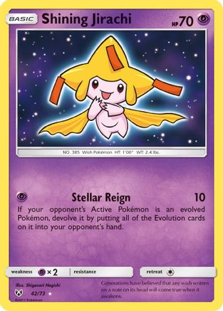 Image of Shining Jirachi 042/73  - Holofoil Shining Legends - Shiny Holo Rare
