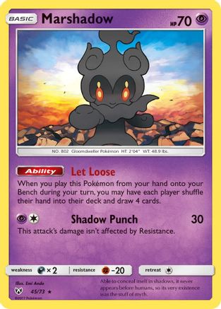 Image of Marshadow 045/73  - Reverse Holofoil Shining Legends - Holo Rare