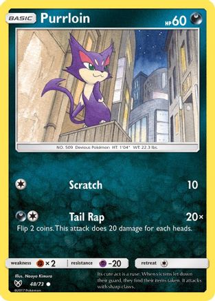 Image of Purrloin 048  - Reverse Holofoil Shining Legends - Common
