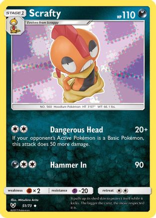 Image of Scrafty 051  - Reverse Holofoil Shining Legends - Uncommon