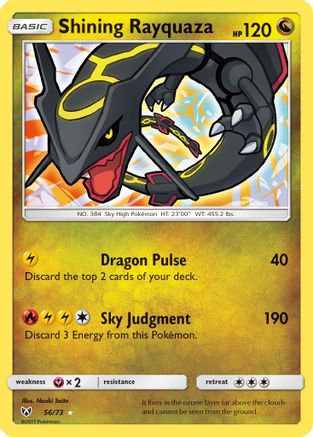 Image of Shining Rayquaza 056/73  - Holofoil Shining Legends - Shiny Holo Rare