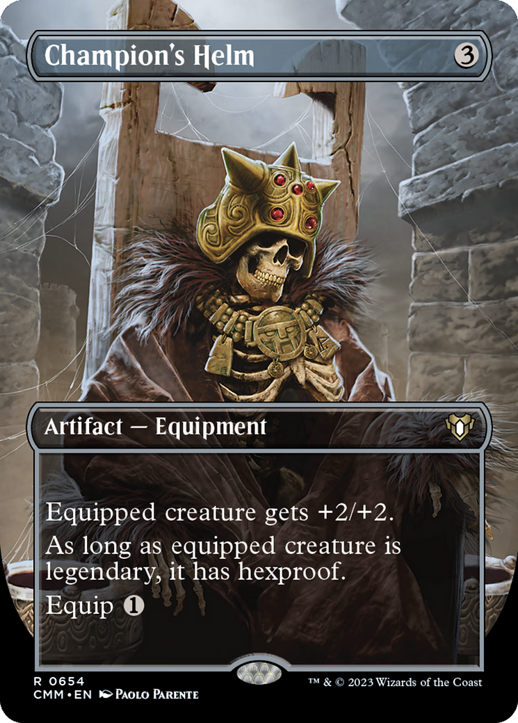 Image of Champion's Helm (Borderless) (CMM-654) - Commander Masters (Borderless) Foil