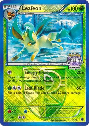 Image of Leafeon 011/116  - Reverse Holofoil League & Championship Cards - Promo