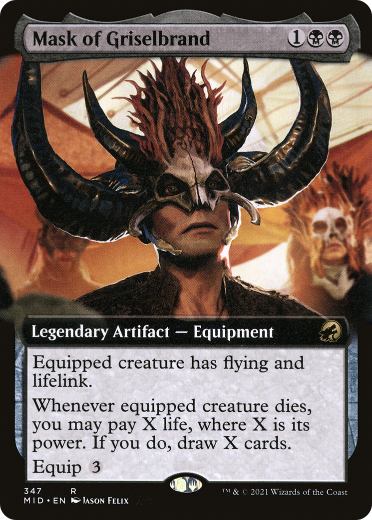 Image of Mask of Griselbrand (Extended Art) (MID-347) - Innistrad: Midnight Hunt: (Extended Art) Foil