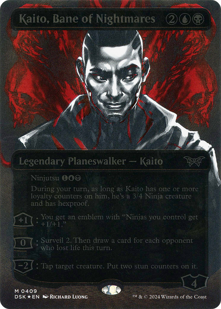 Image of Kaito, Bane of Nightmares (Showcase) (Textured Foil) (DSK-409) - Duskmourn: House of Horror: (Showcase) (Borderless) Foil