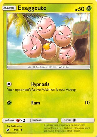 Image of Exeggcute 004/111  - Reverse Holofoil SM  Crimson Invasion - Common