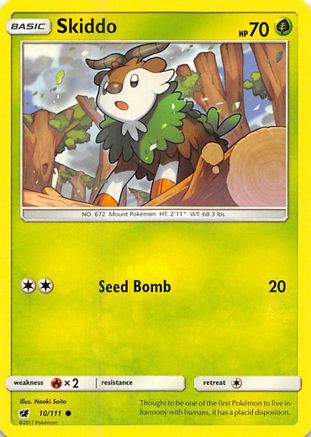 Image of Skiddo 010/111  - Reverse Holofoil SM  Crimson Invasion - Common