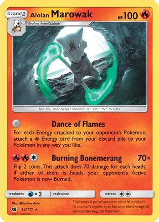Image of Alolan Marowak 012/111  - Holofoil SM  Crimson Invasion - Holo Rare